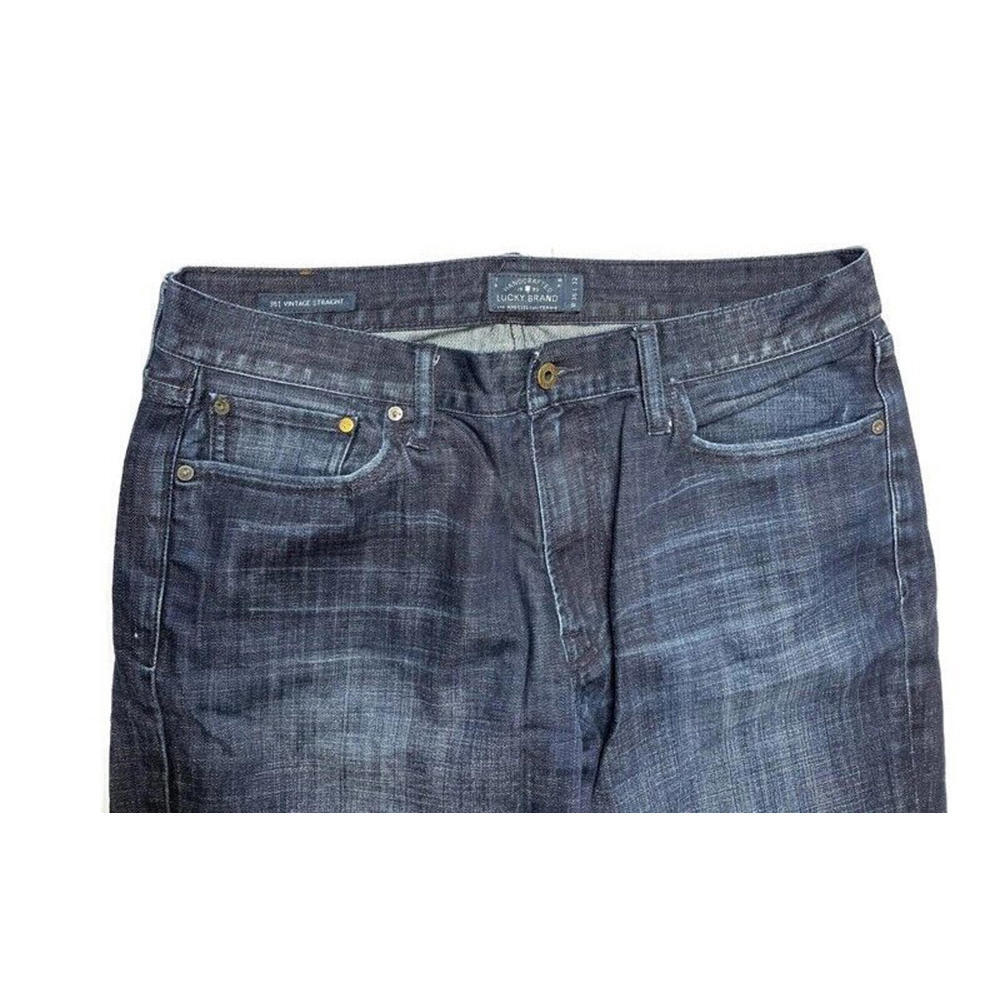 Lucky Brand Mens 361 Vintage Straight Fit Blue Jeans Dark Stretch Size 36x32 EUC - Picture 3 of 4